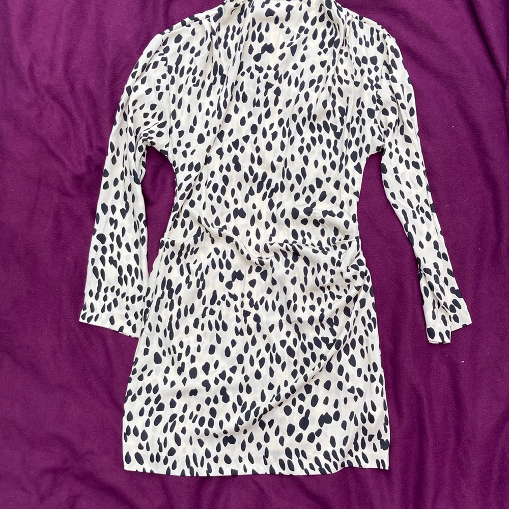 H&M Black and Cream Sheath Dress with Turtleneck